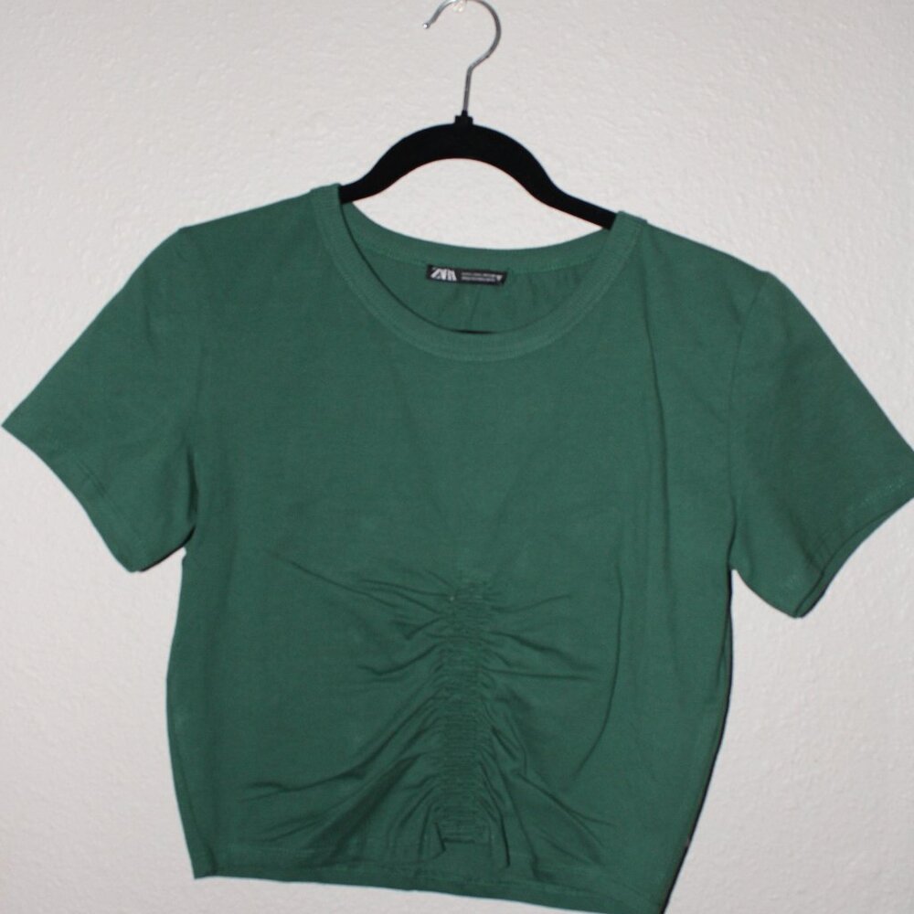 Zara Sinched Crop Tee